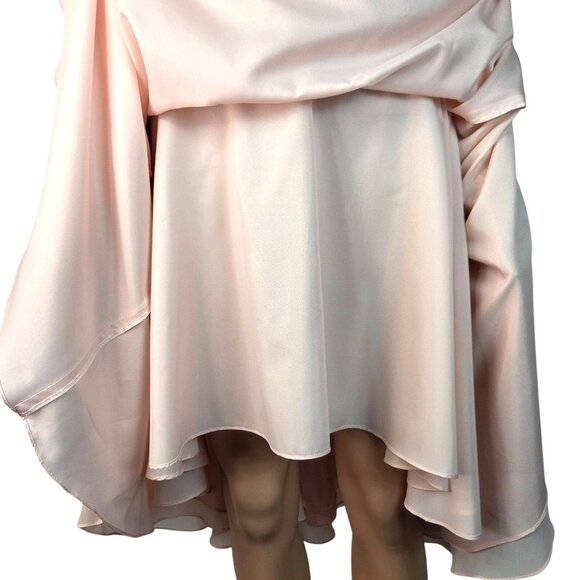 Affairs by Mori Lee Madeline Gardner Blush Pink Peach Strapless Chiffon Layered - Picture 6 of 15